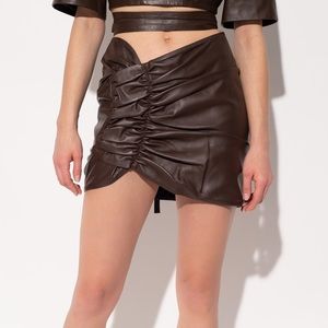 The Mannei Wishaw brown leather skirt